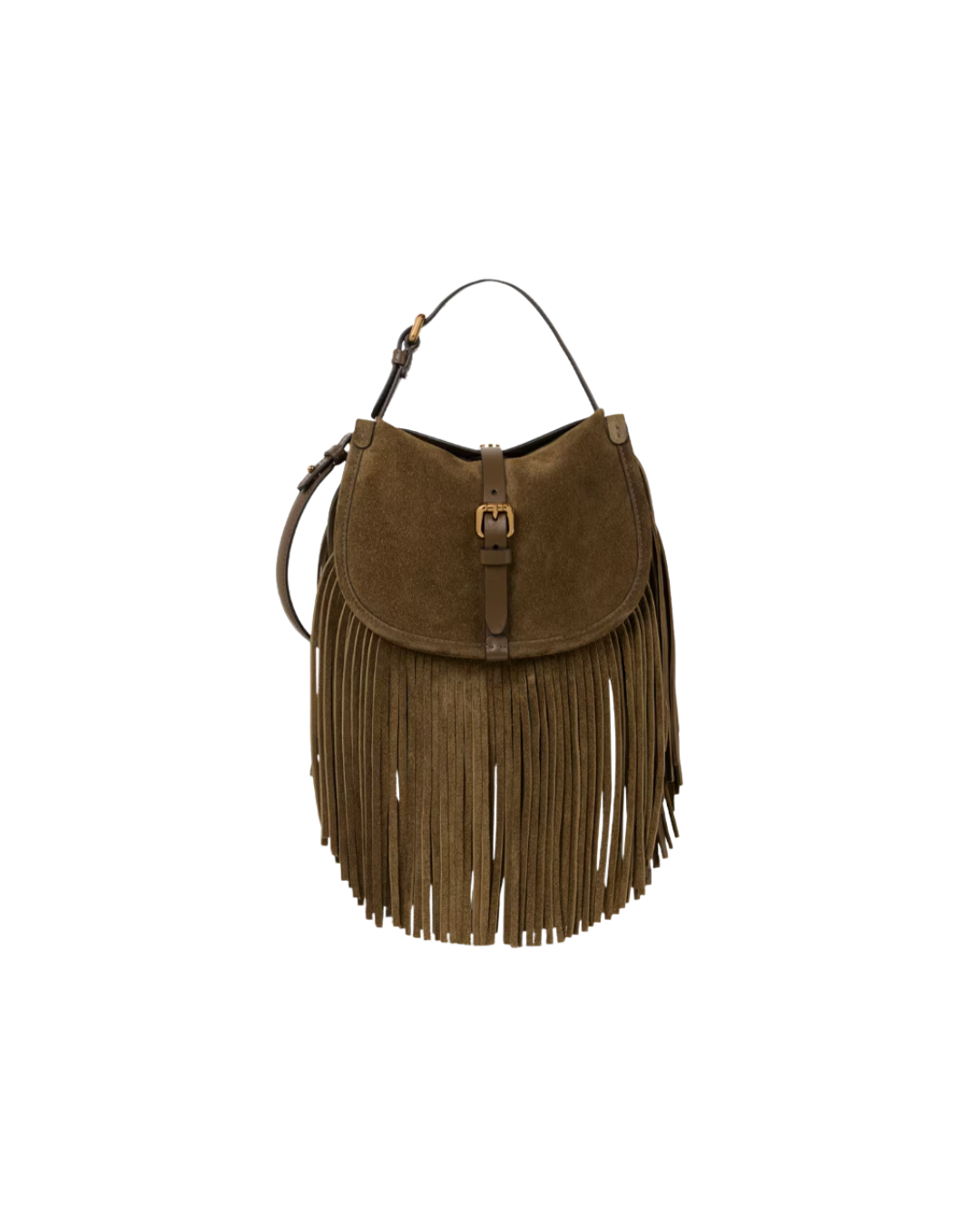 Small Suede Pony Bag With Fringes