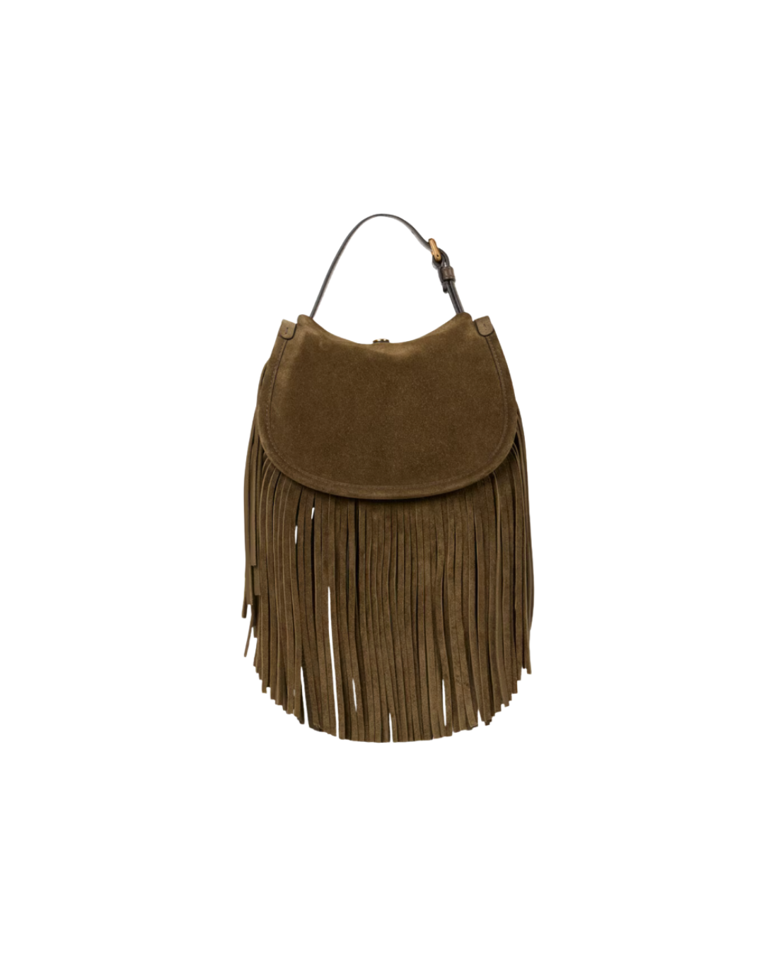 Small Suede Pony Bag With Fringes