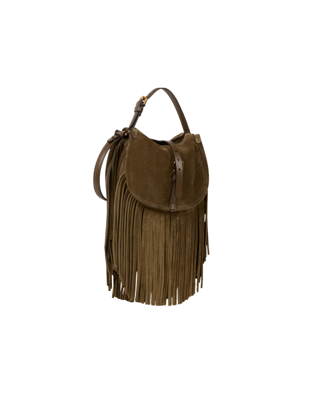 Small Suede Pony Bag With Fringes