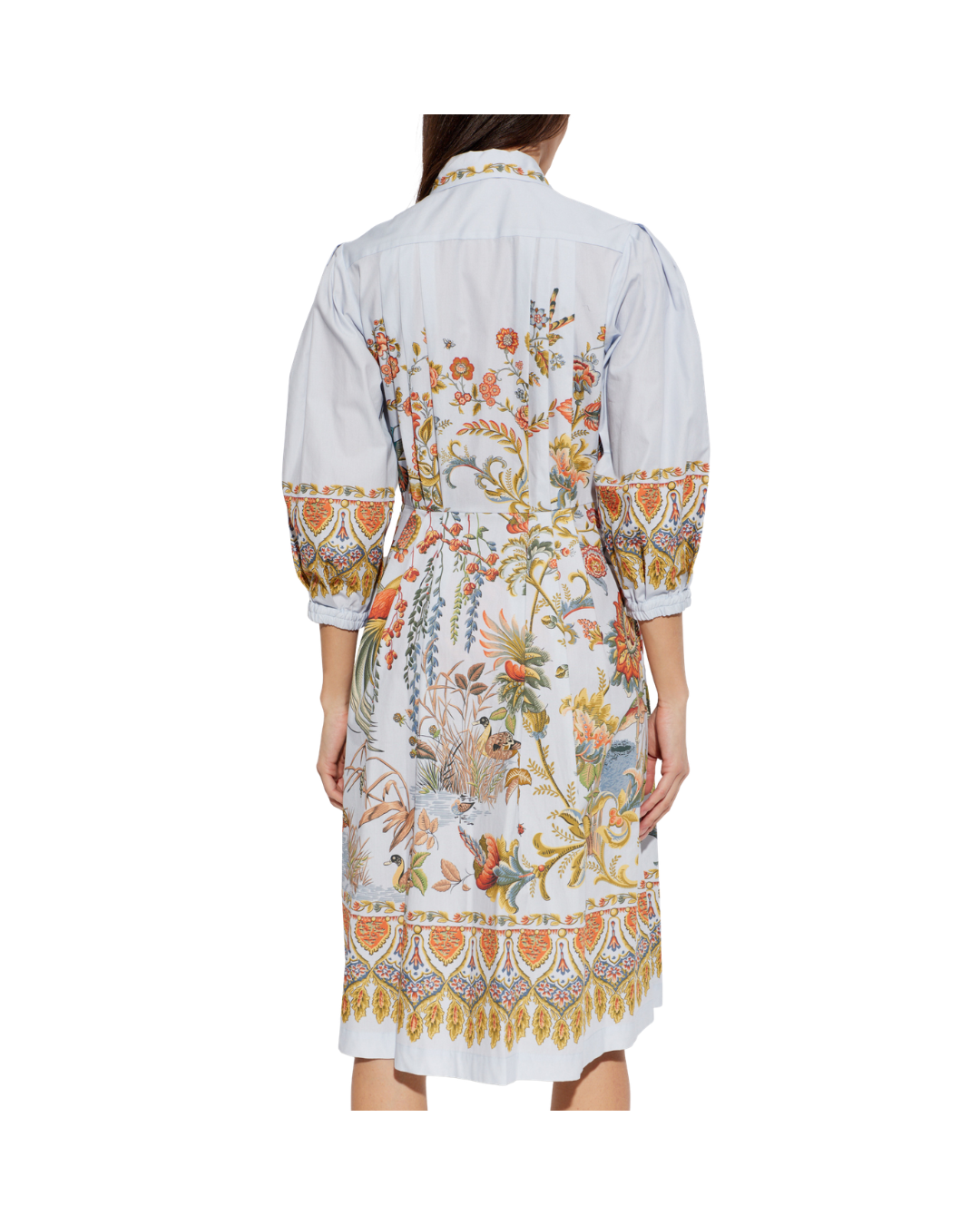 Knee-length Shirt Dress With Puff Sleeves