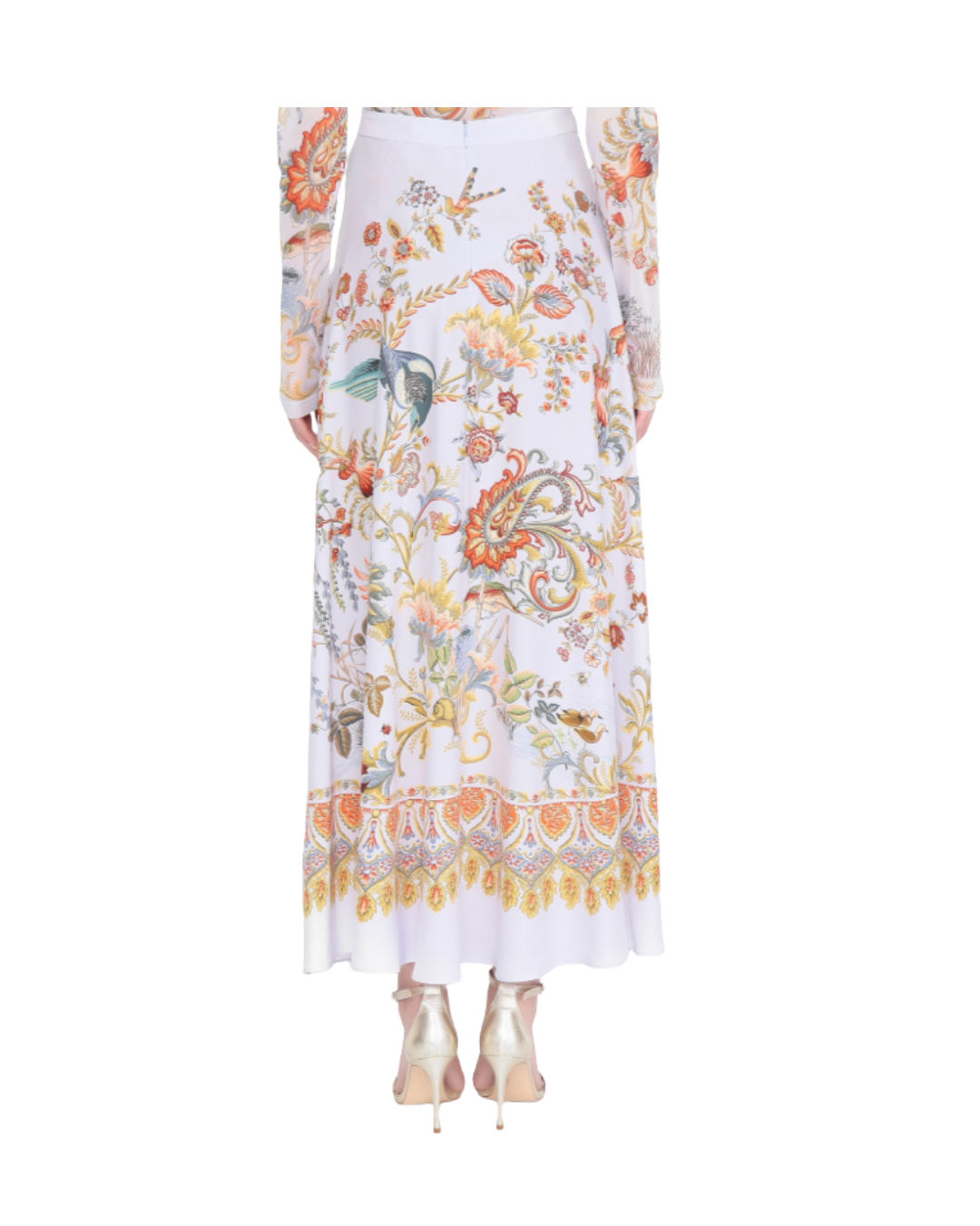 Maxi Half-circle Skirt With Print