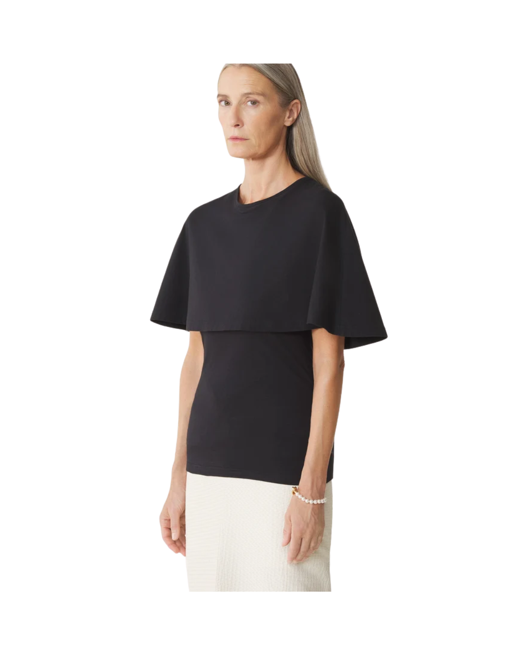 Cape T-shirt In Cotton And Silk