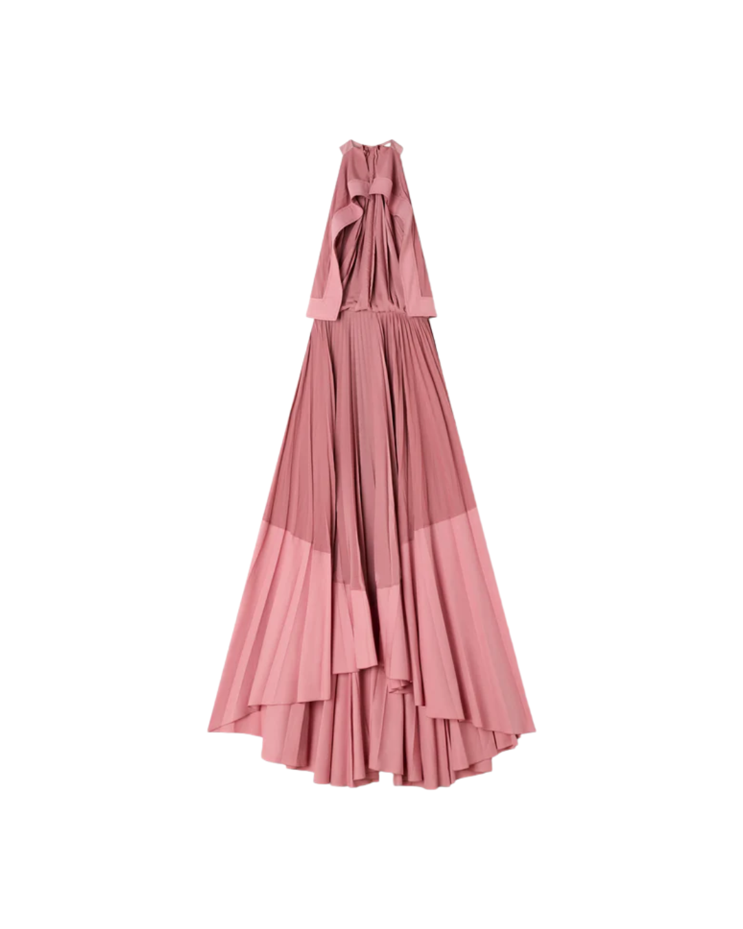 Pleated Dress In Charmeuse And Cotton
