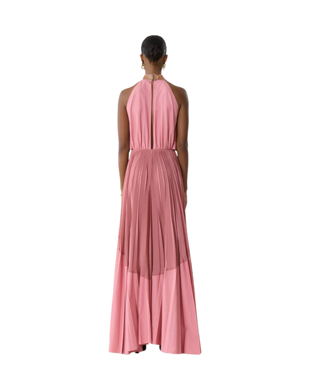 Pleated Dress In Charmeuse And Cotton