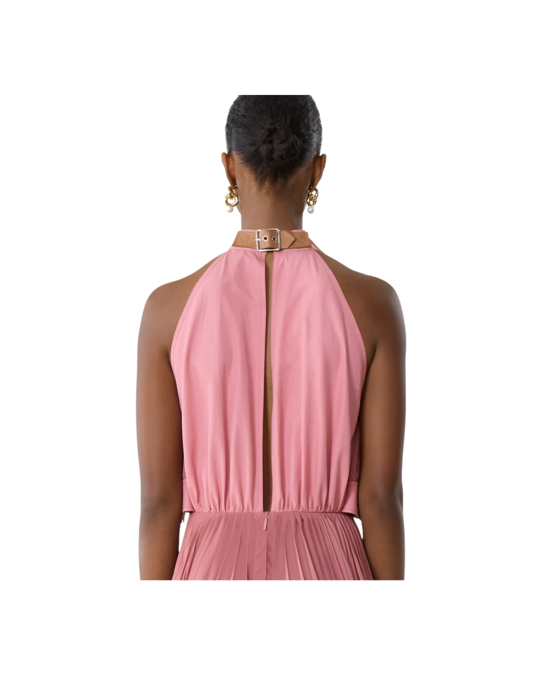 Pleated Dress In Charmeuse And Cotton