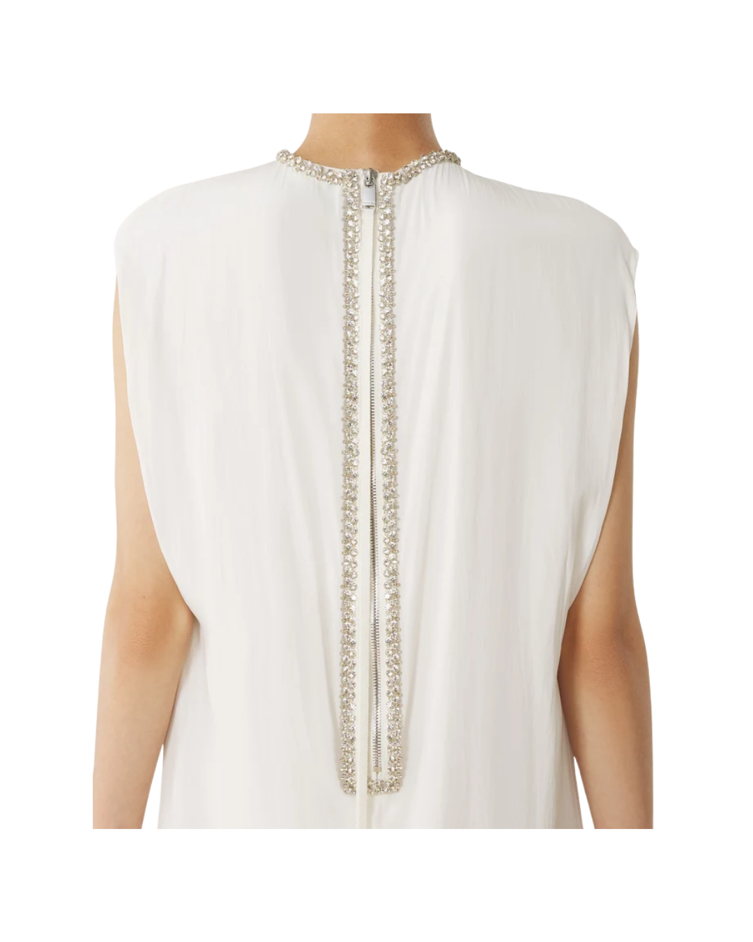 Embroidered Dress In Charmeuse
