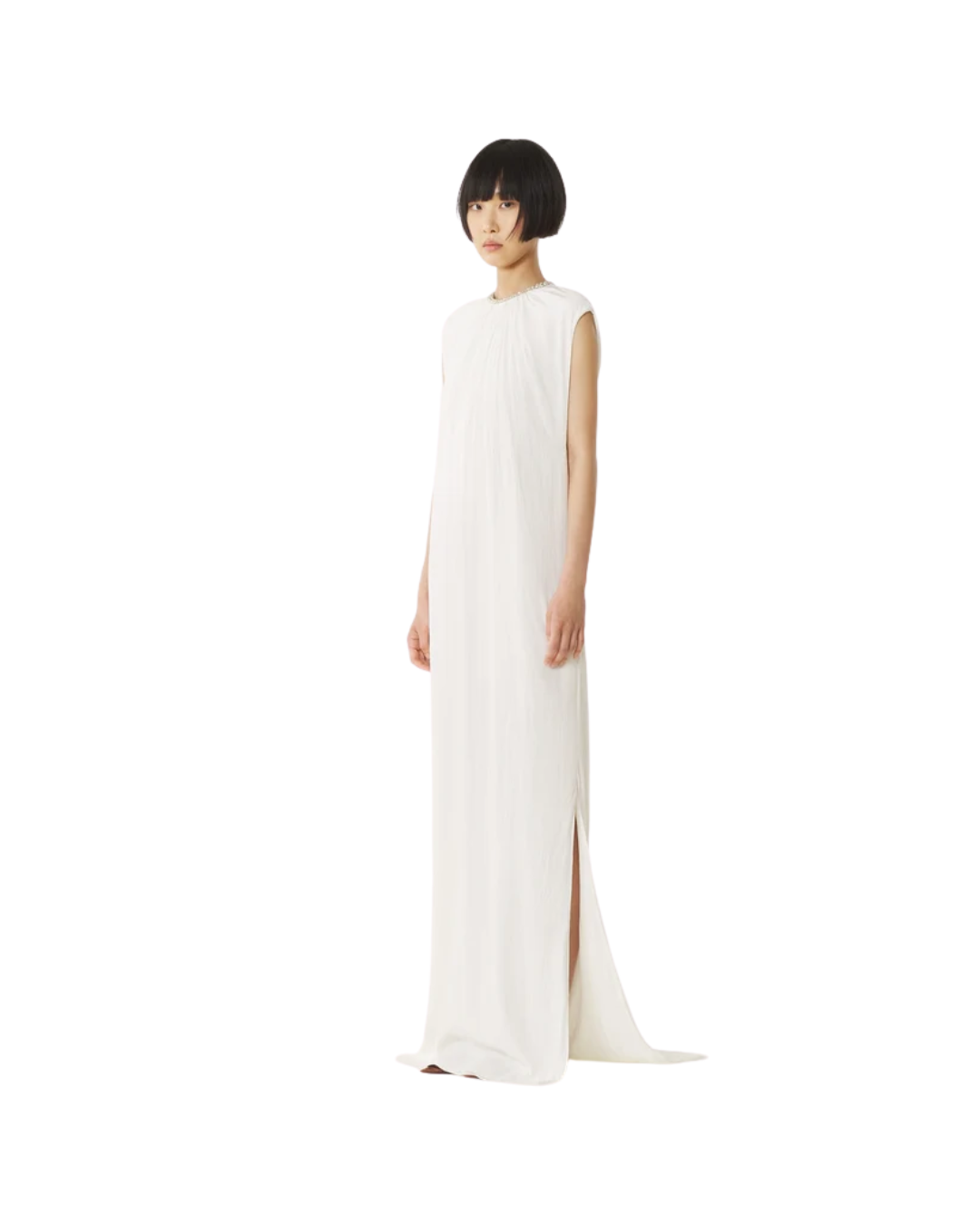 Embroidered Dress In Charmeuse