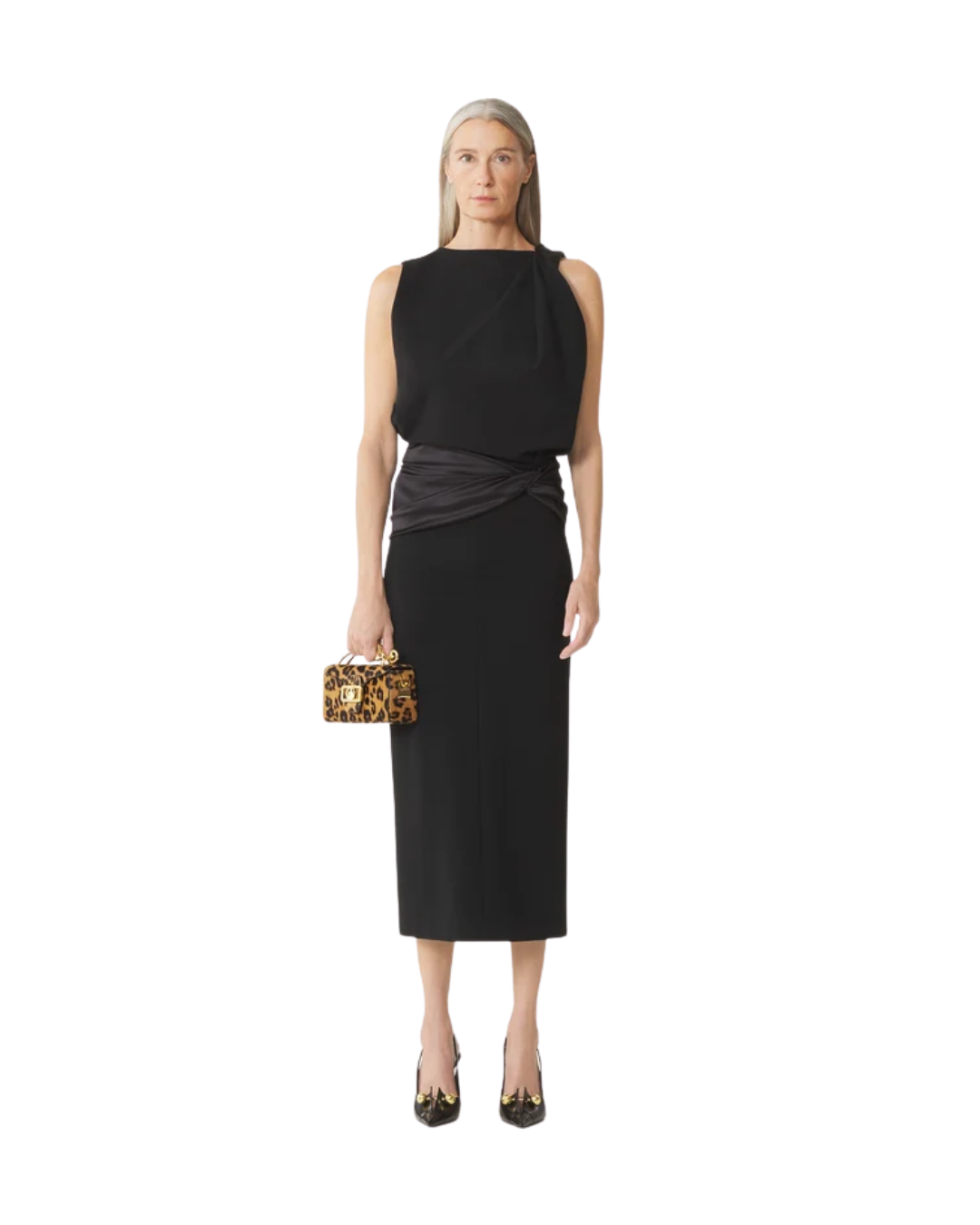 MIDI Dress In Jersey And Satin