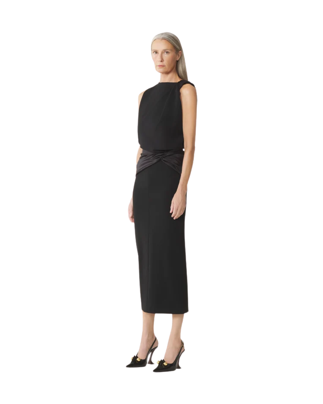 MIDI Dress In Jersey And Satin