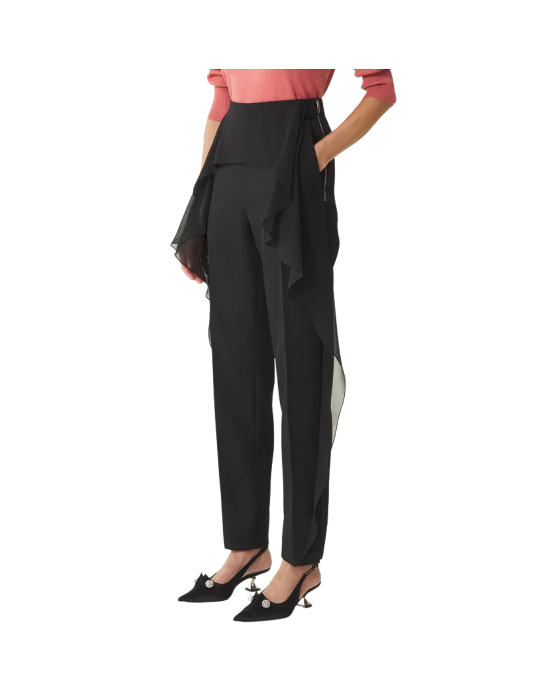 Frilled Wool Pants