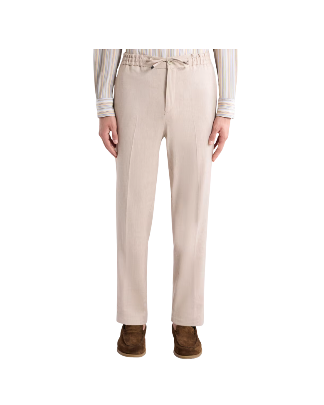Jogging Pants In Blended Flame Linen Twill