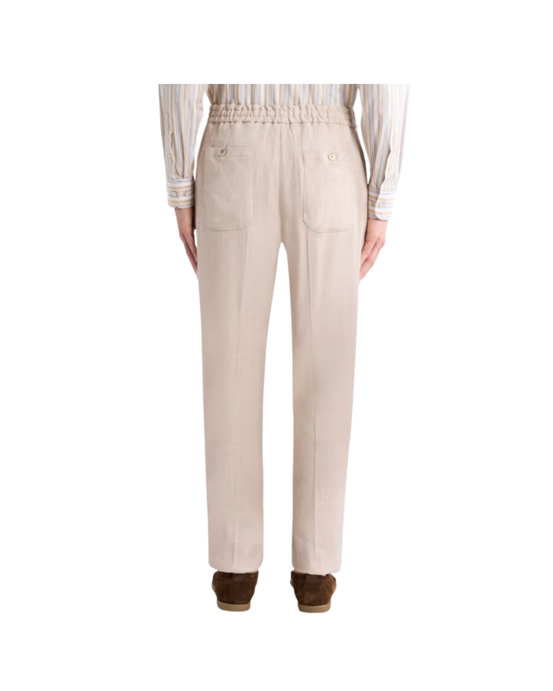 Jogging Pants In Blended Flame Linen Twill