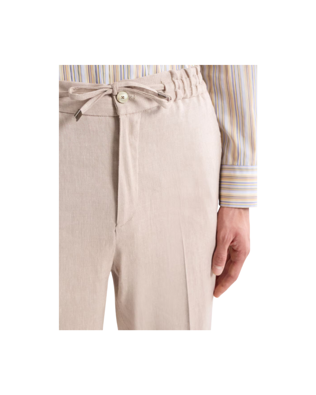 Jogging Pants In Blended Flame Linen Twill