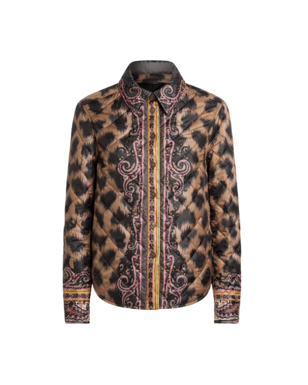 Quilted Overshirt With Animal Print