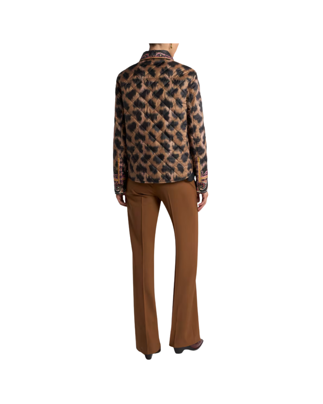 Quilted Overshirt With Animal Print
