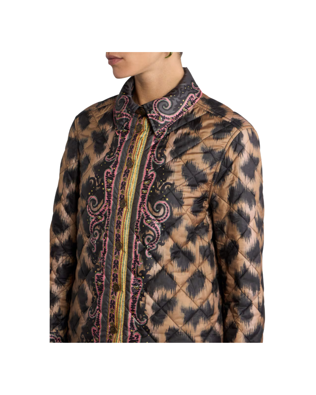 Quilted Overshirt With Animal Print