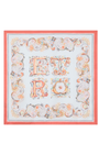 Silk Scarf With Logo And Floral Paisley Pattern