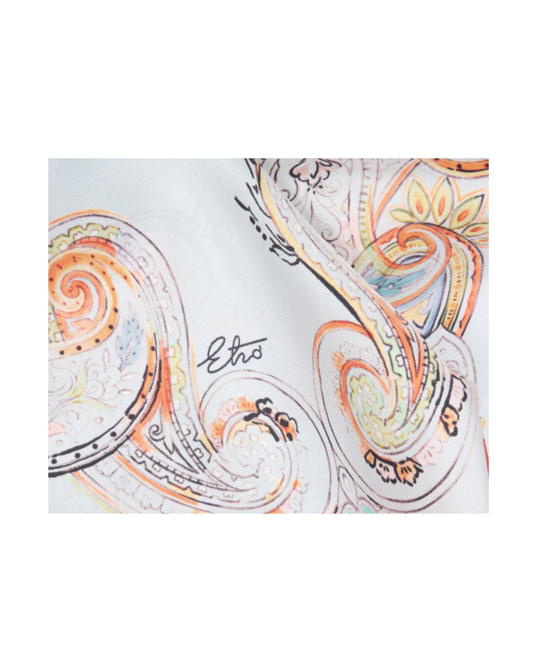 Silk Scarf With Logo And Floral Paisley Pattern