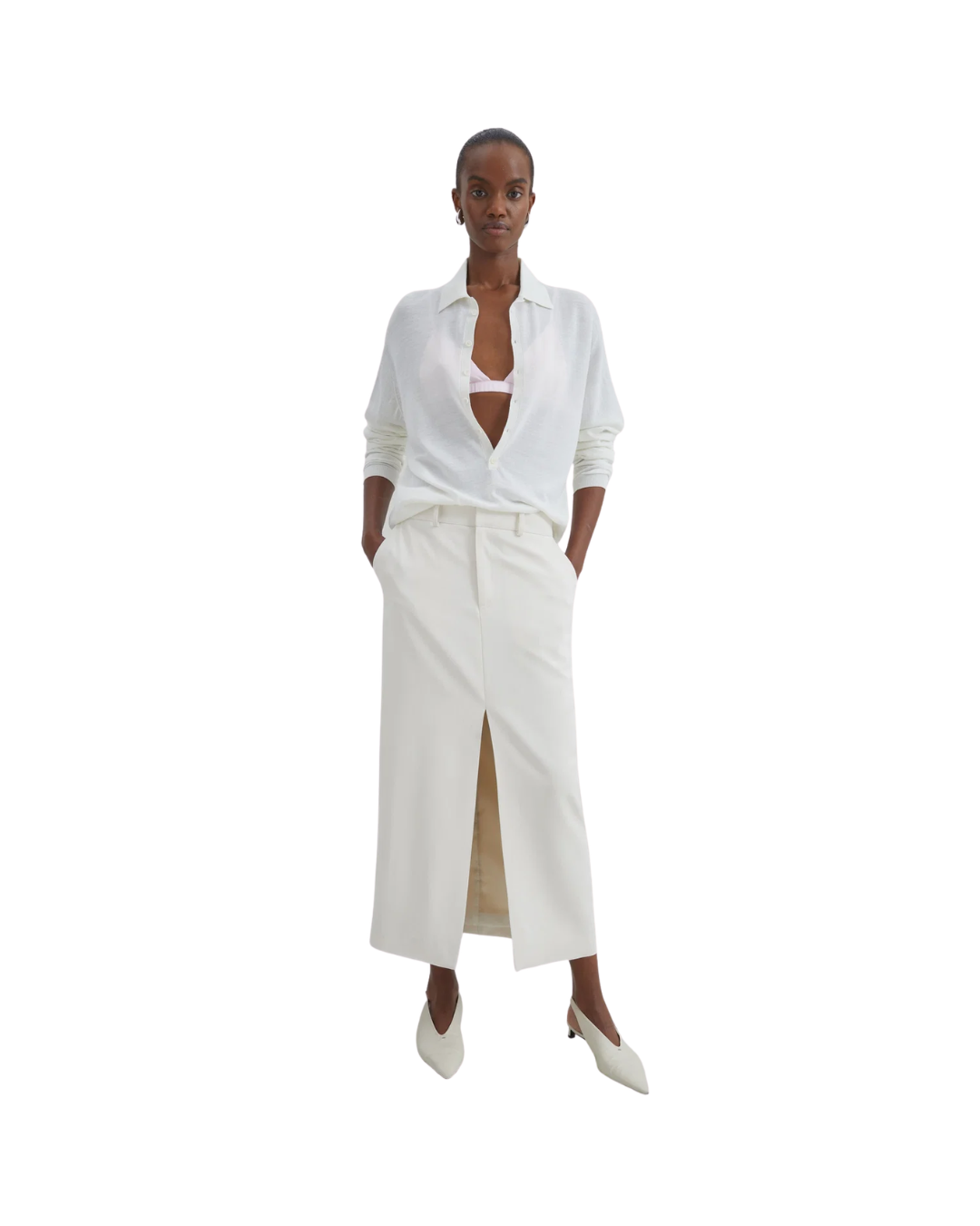 Maybelle Front Slit Midi Skirt