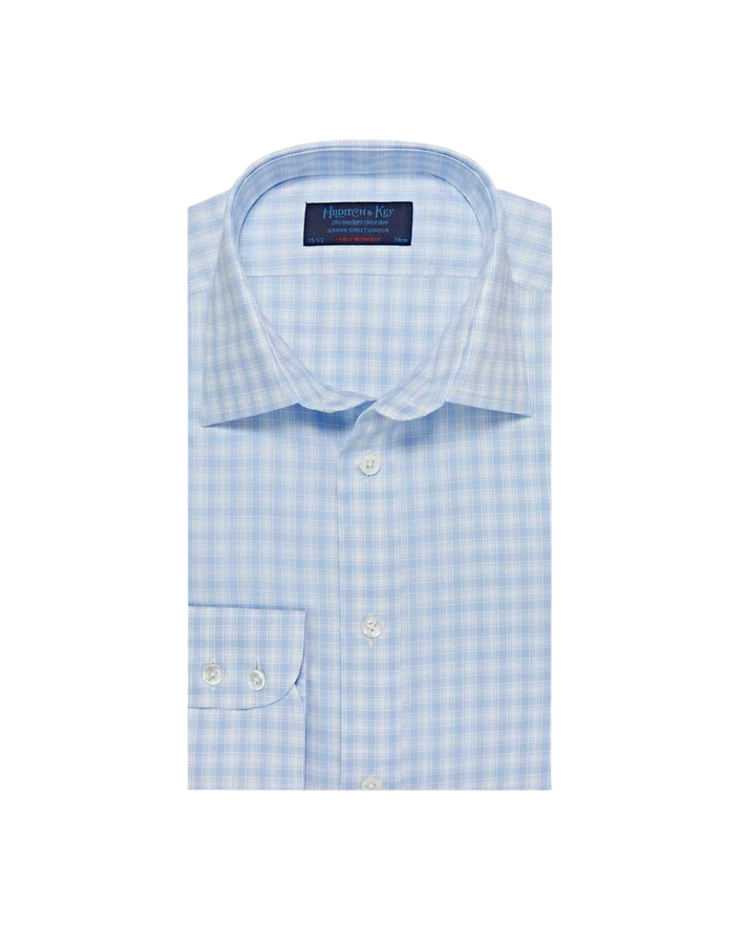 Contemporary Fit Sky Blue Check Cotton Shirt
