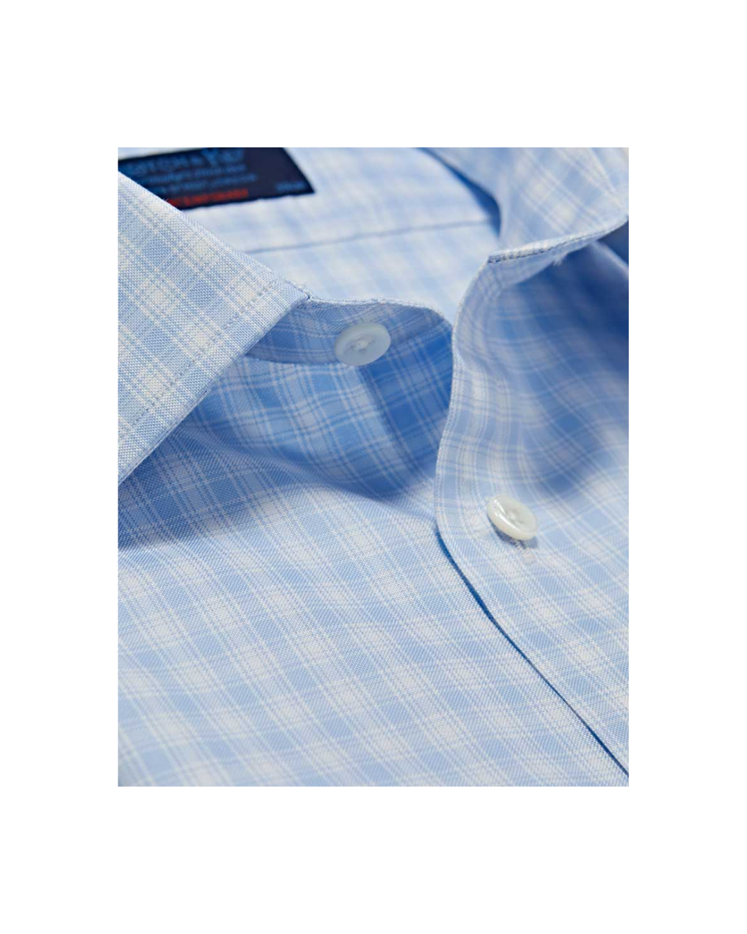 Contemporary Fit Sky Blue Check Cotton Shirt