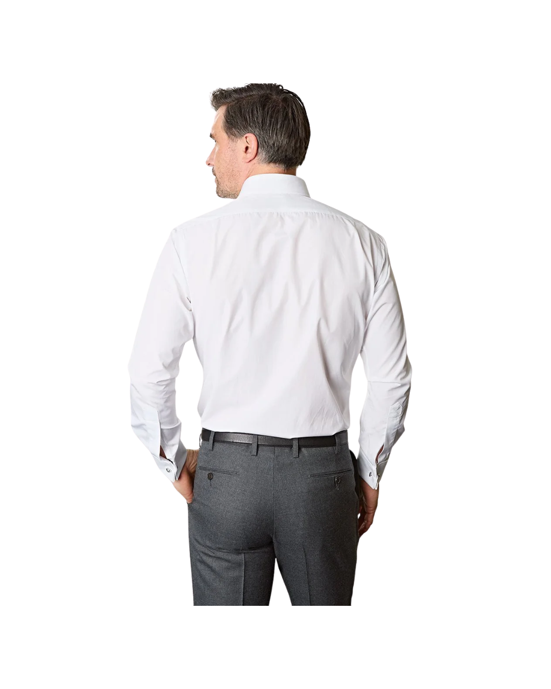 Contemporary Fit Plain White Cotton Poplin Shirt
