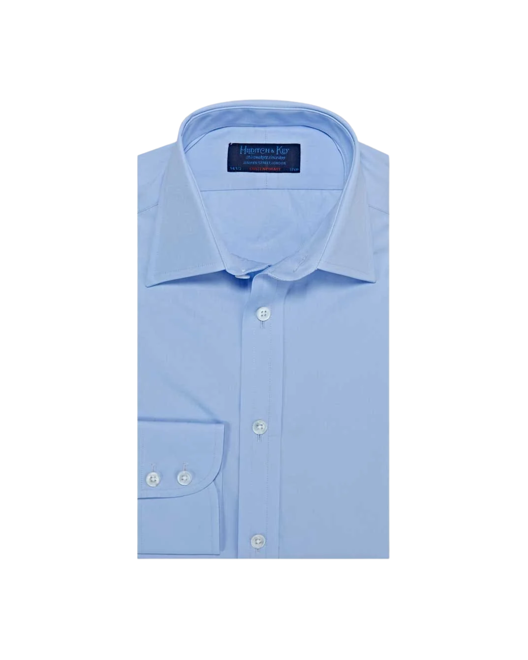 Contemporary Fit Plain Sky Blue Cotton Poplin Shirt
