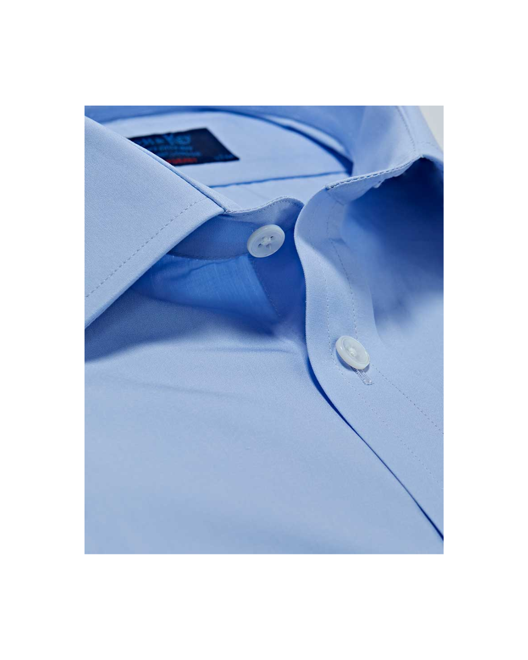 Contemporary Fit Plain Sky Blue Cotton Poplin Shirt