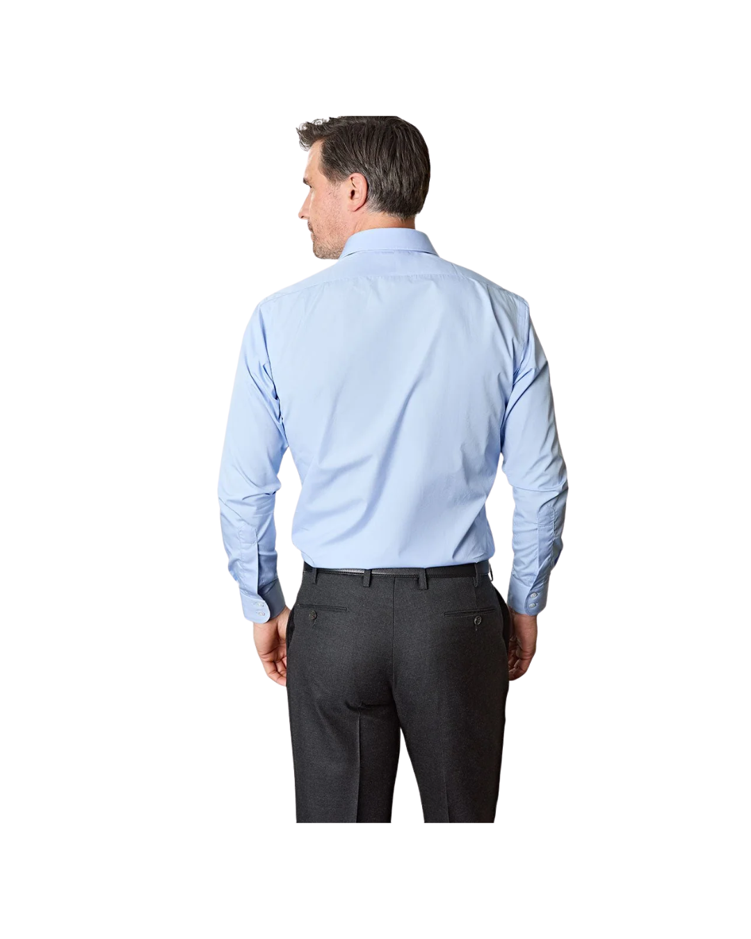 Contemporary Fit Plain Sky Blue Cotton Poplin Shirt