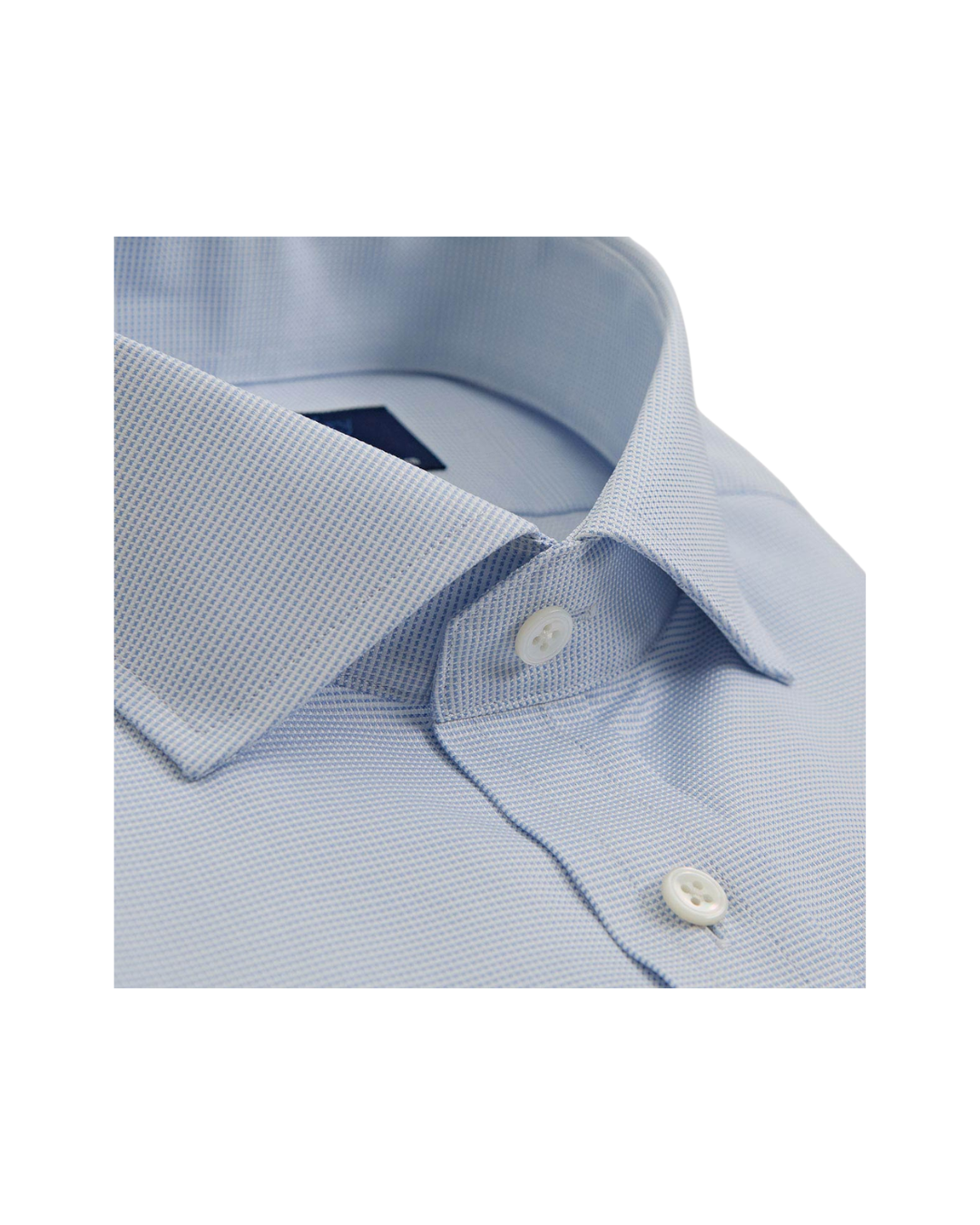 Contemporary Fit Light Blue Textured Check Cotton Shirt