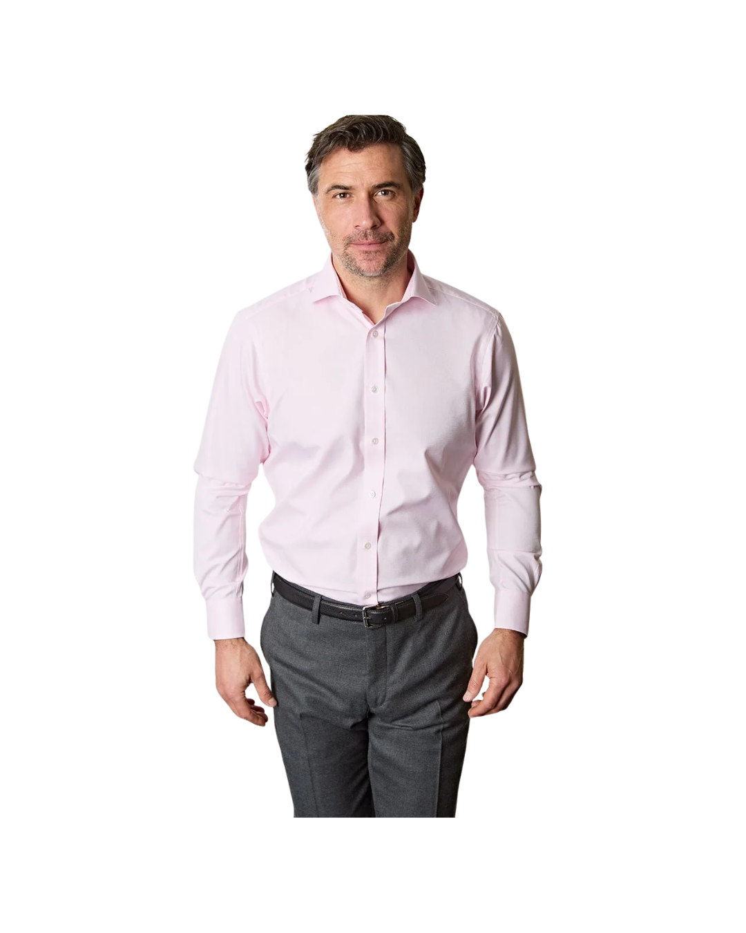 Contemporary Fit Pink Textured Check Cotton Shirt