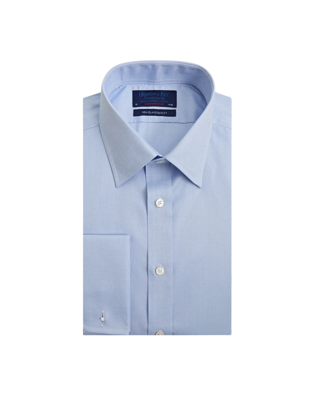 Contemporary Fit Light Blue Oxford Sea Island Quality Cotton Shirt
