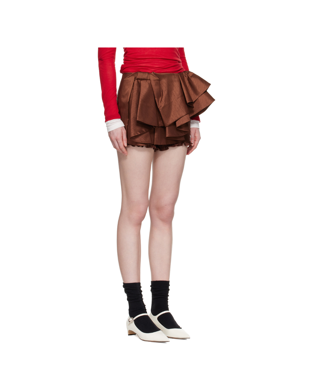 Asymmetrical Bow & Ruffle Skirt