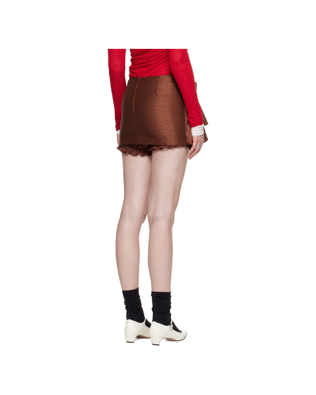 Asymmetrical Bow & Ruffle Skirt
