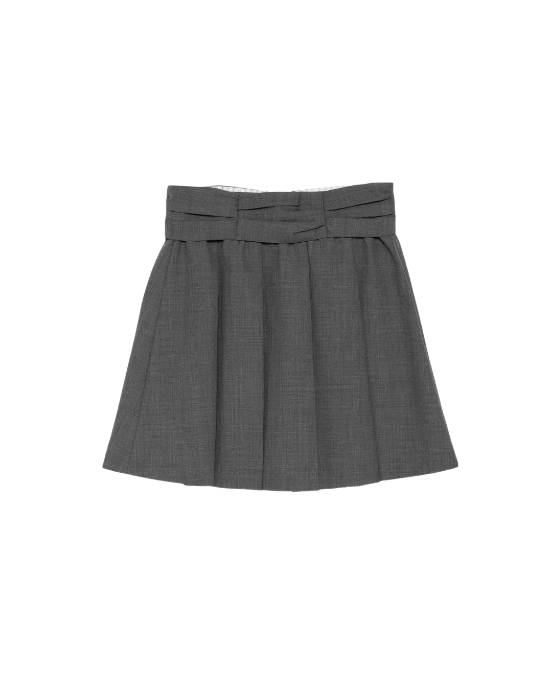 Draped Waist Wide-Pleat Skirt