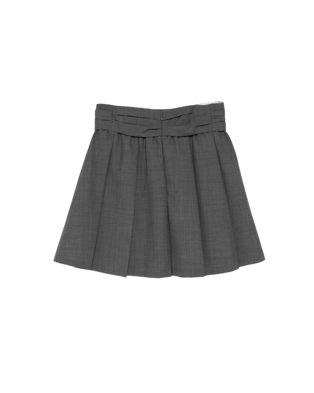 Draped Waist Wide-Pleat Skirt