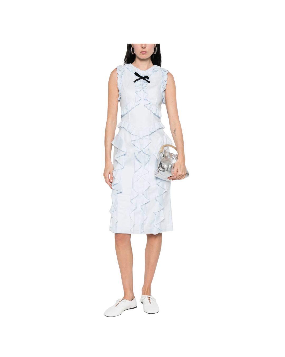 Ruffle Trim Sleeveless Dress