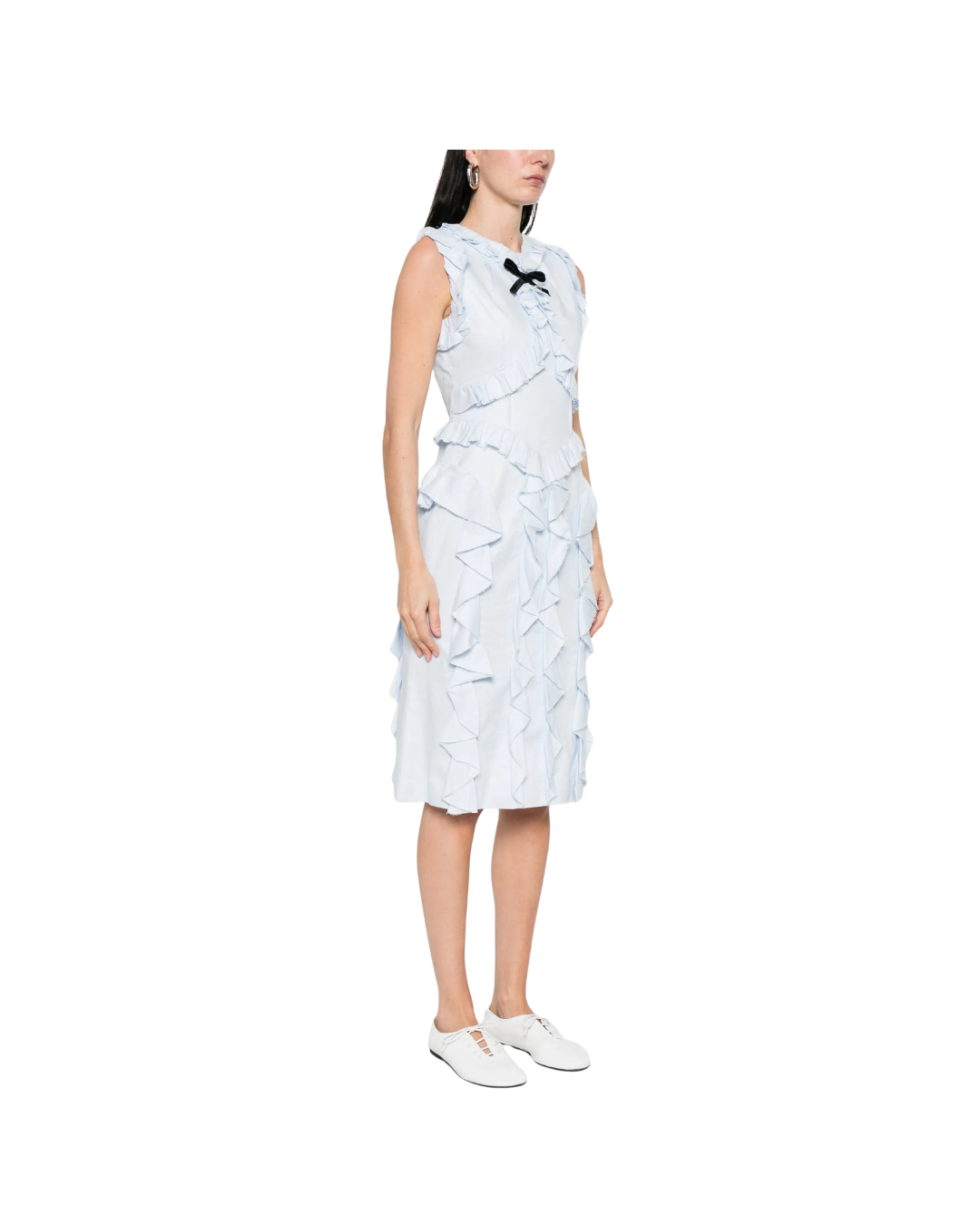 Ruffle Trim Sleeveless Dress