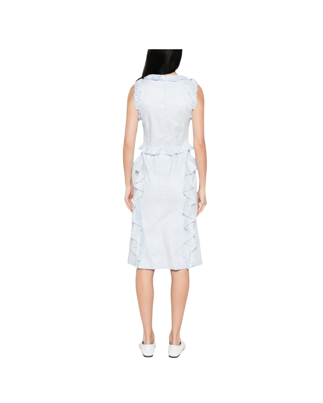 Ruffle Trim Sleeveless Dress