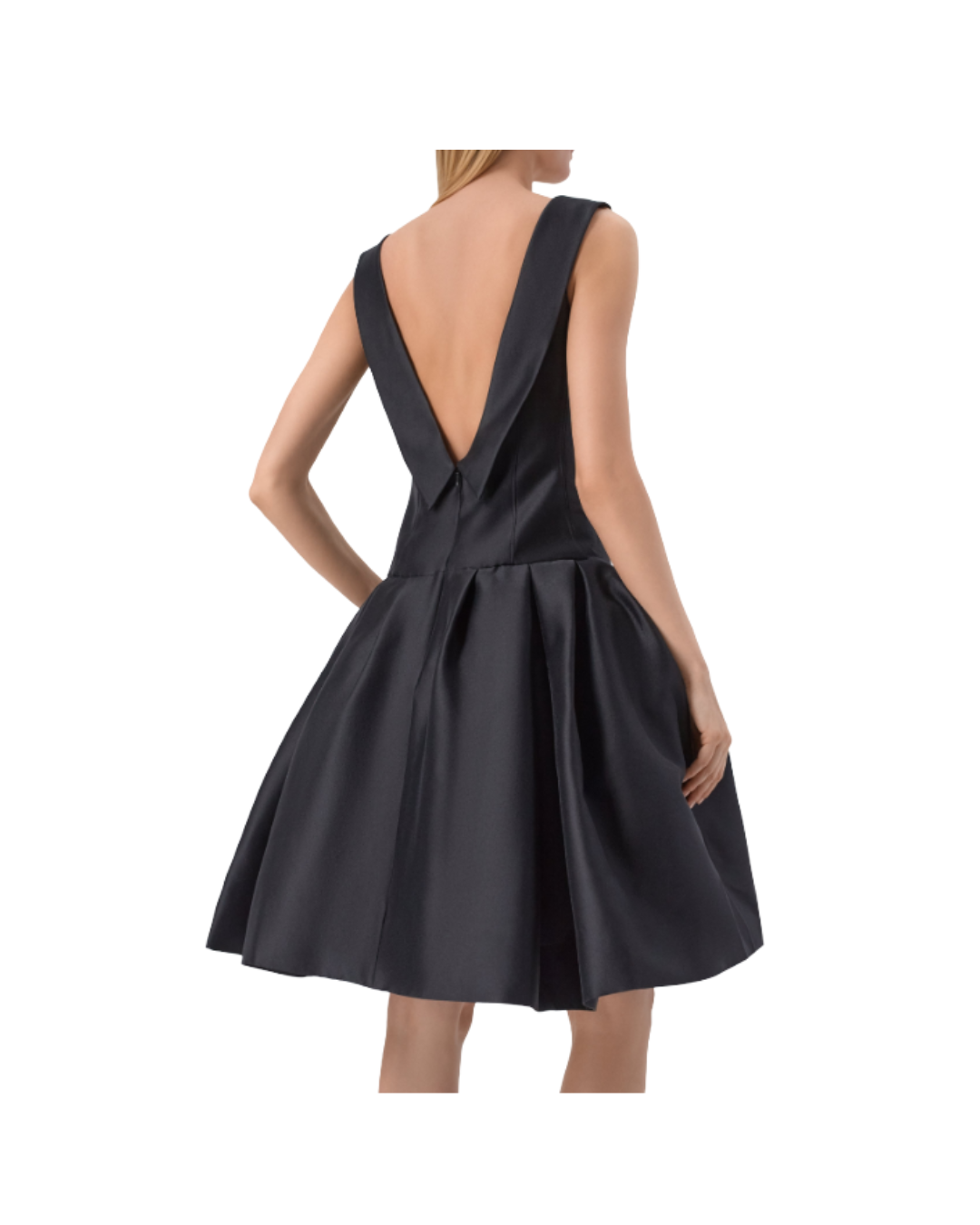 Bow Detail Pleated Pouf Dress
