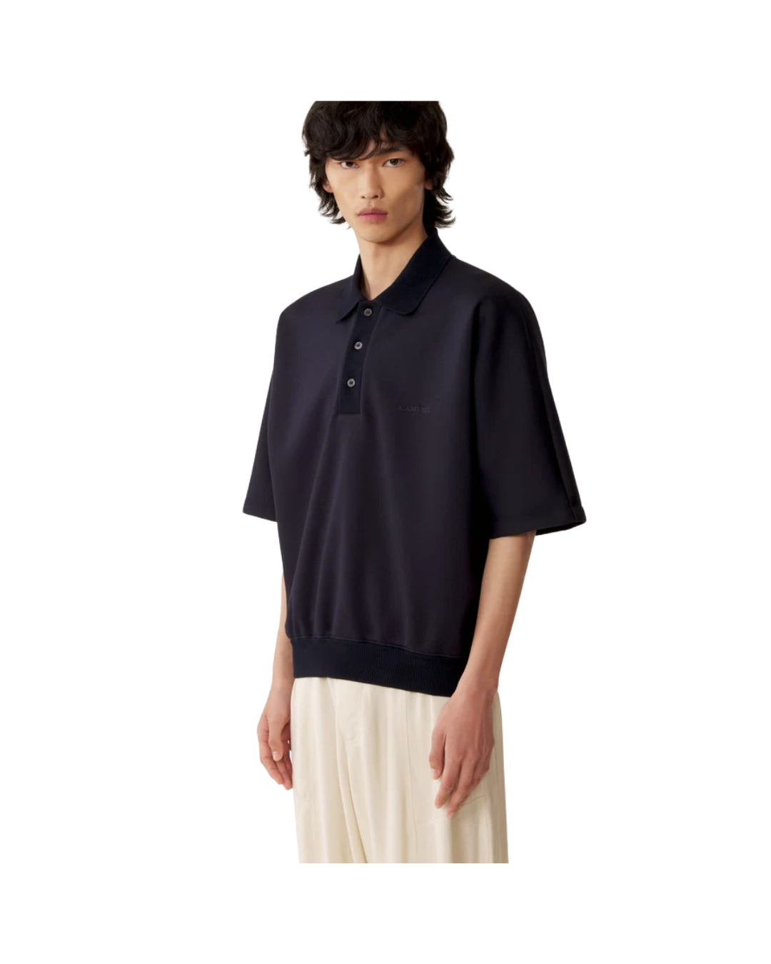 Loose-fit Double-face Jersey Polo Shirt
