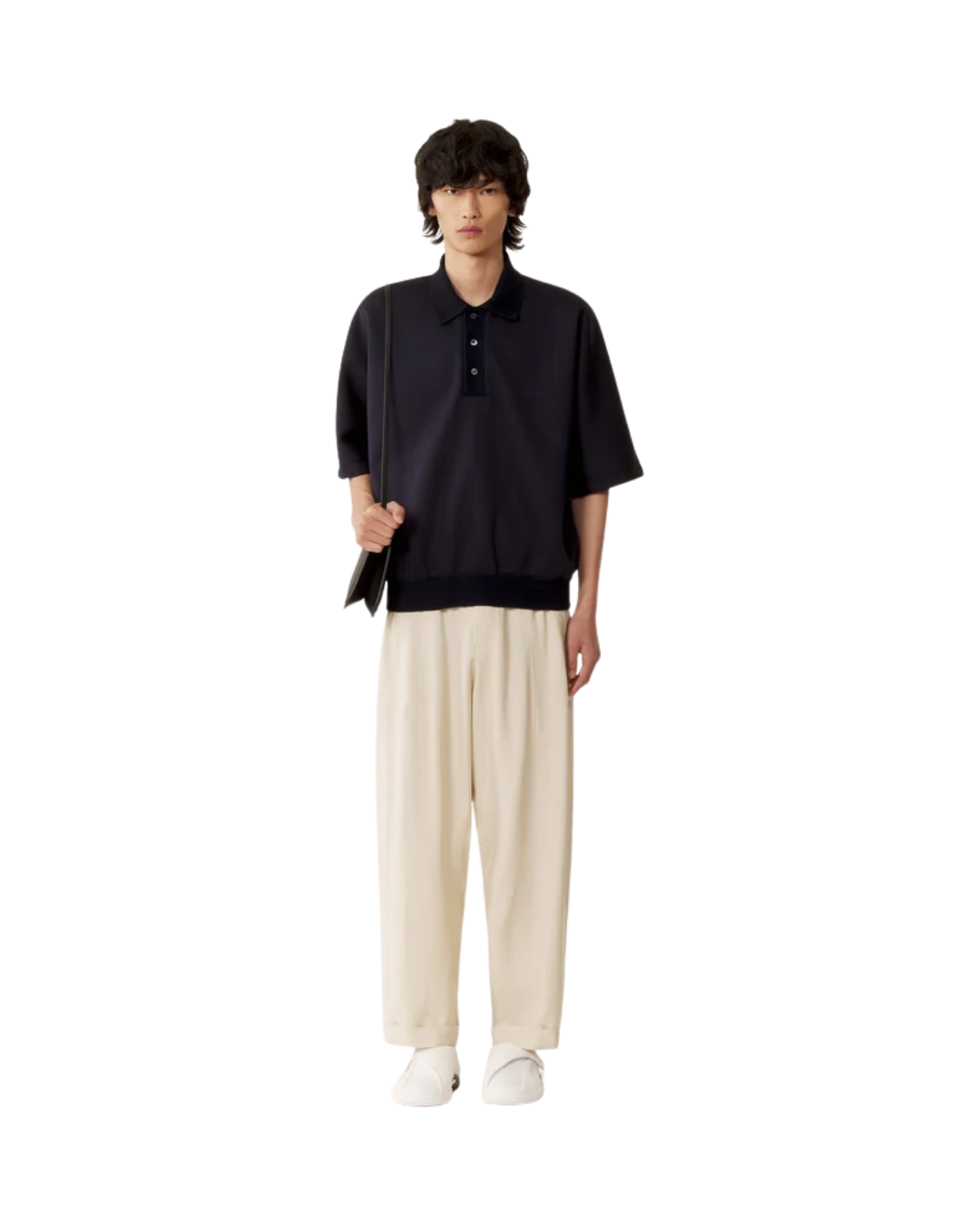 Loose-fit Double-face Jersey Polo Shirt