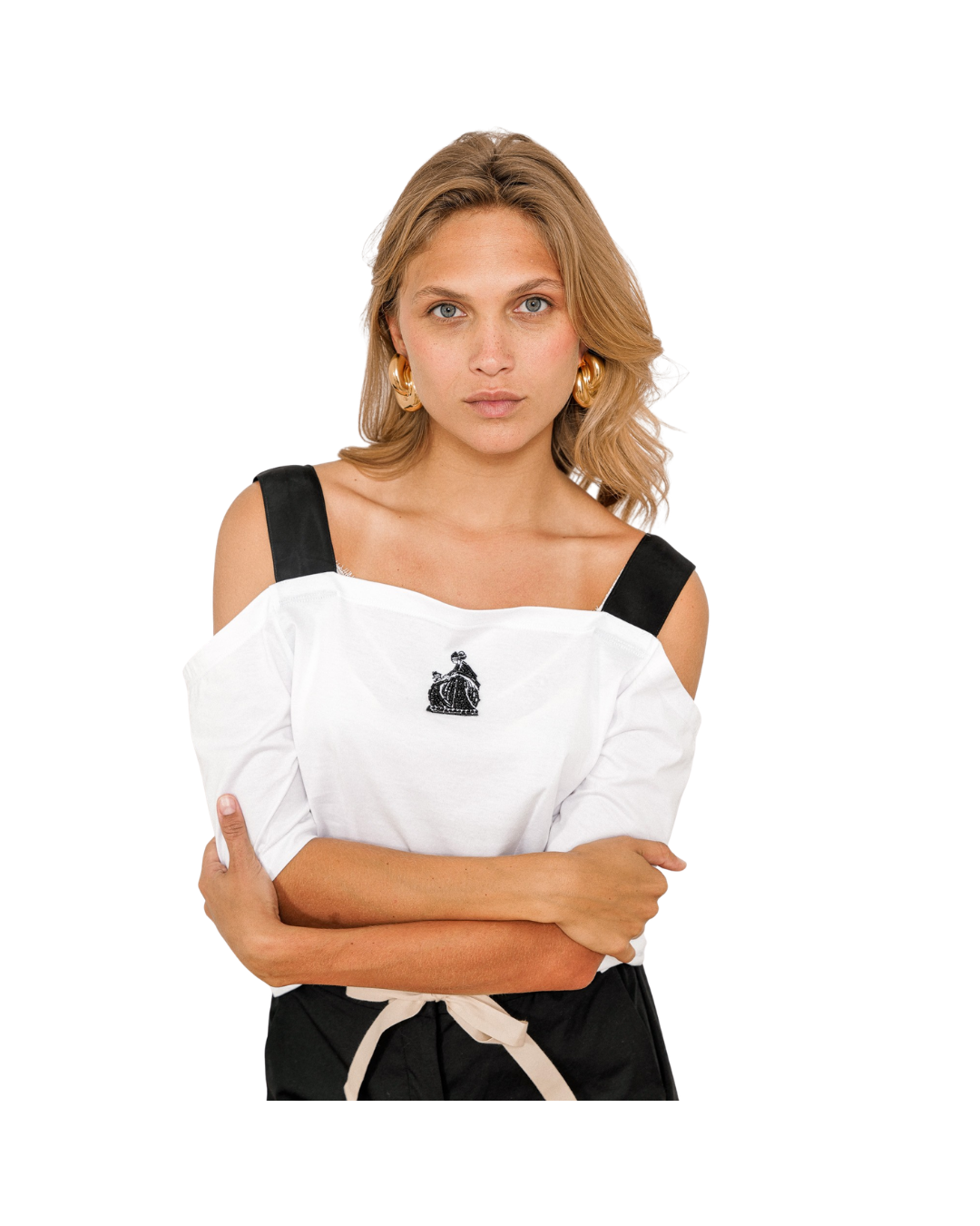 M&D Logo Off-shoulder Top