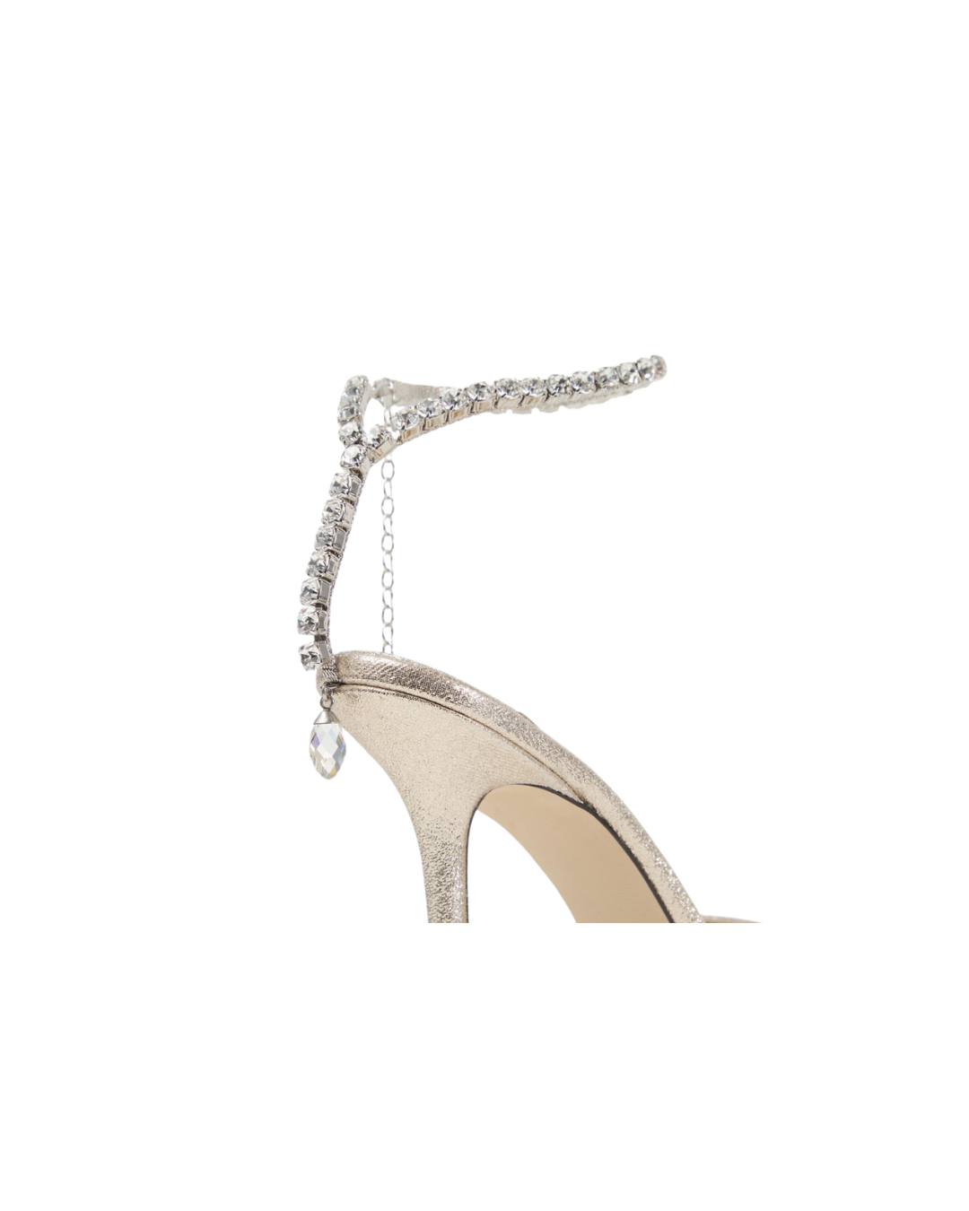 Saeda 100 Platinum Brilliance Fabric Pumps with Crystal Chain