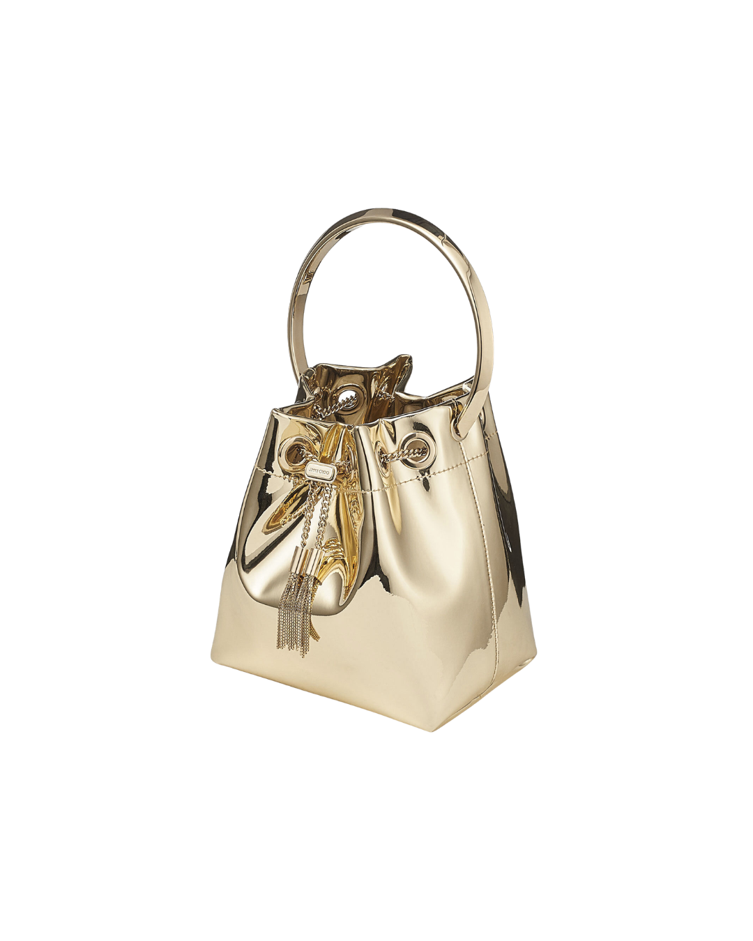 Bon Bon Mirror Fabric Mini Bag with Metal Handle