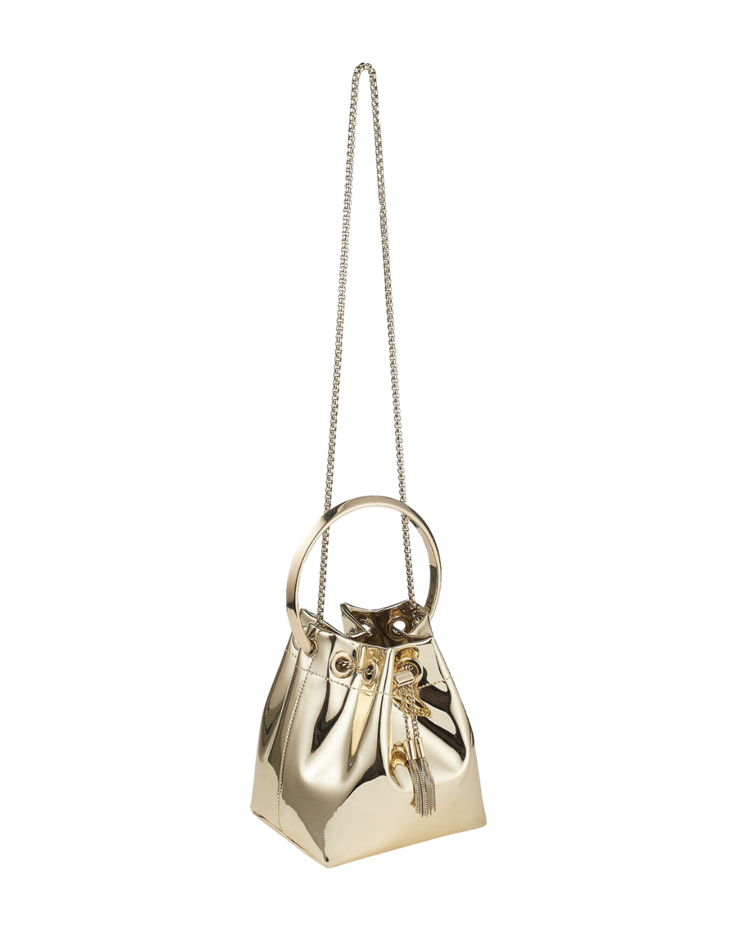 Bon Bon Mirror Fabric Mini Bag with Metal Handle