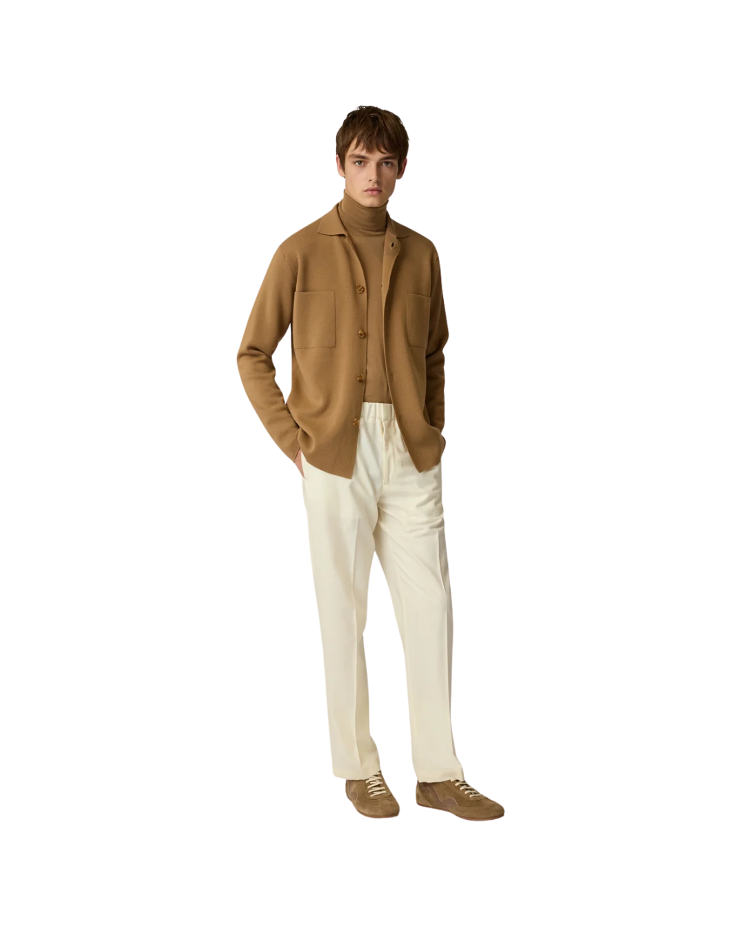 Camel Superfine Merino Wool Turtleneck