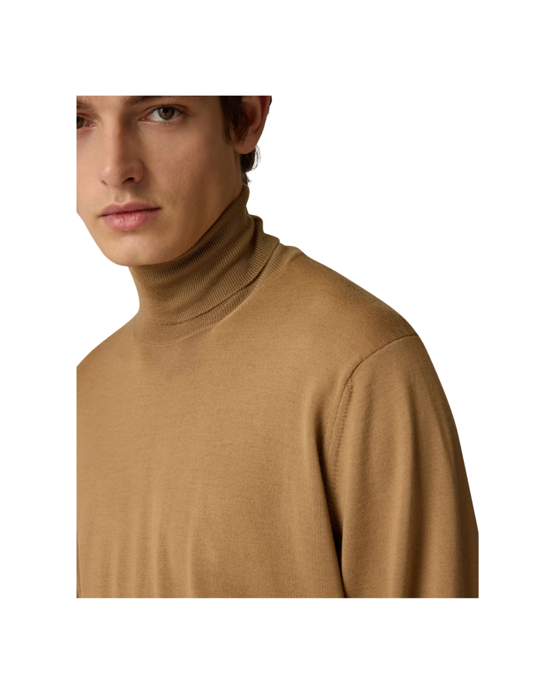 Camel Superfine Merino Wool Turtleneck