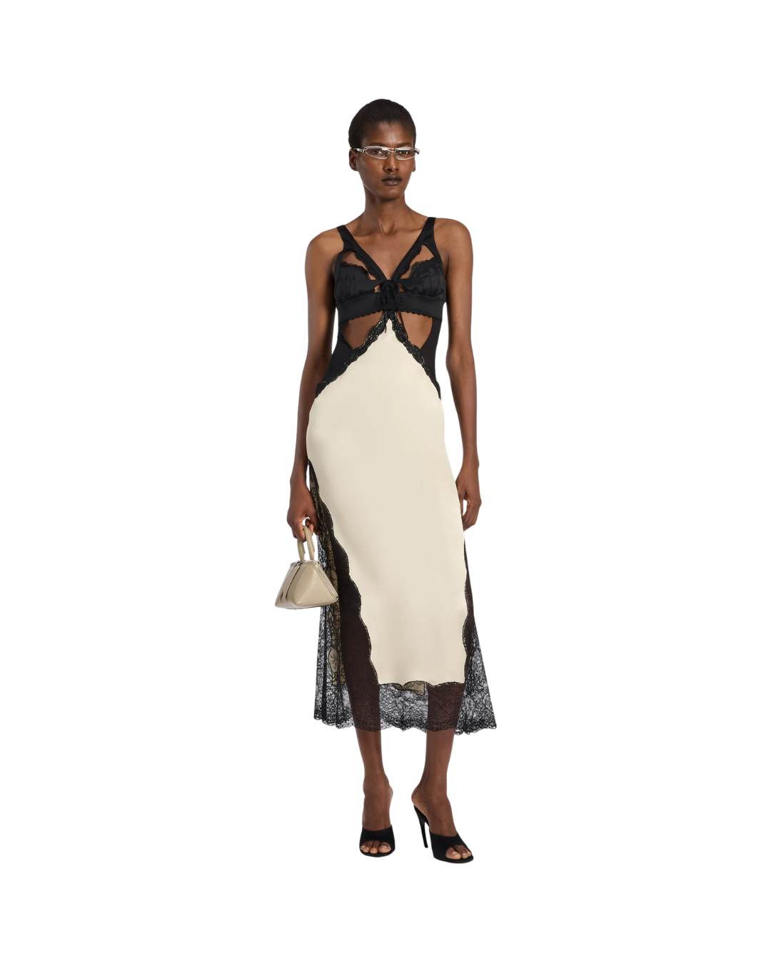 Black And Ivory MIDI Dress