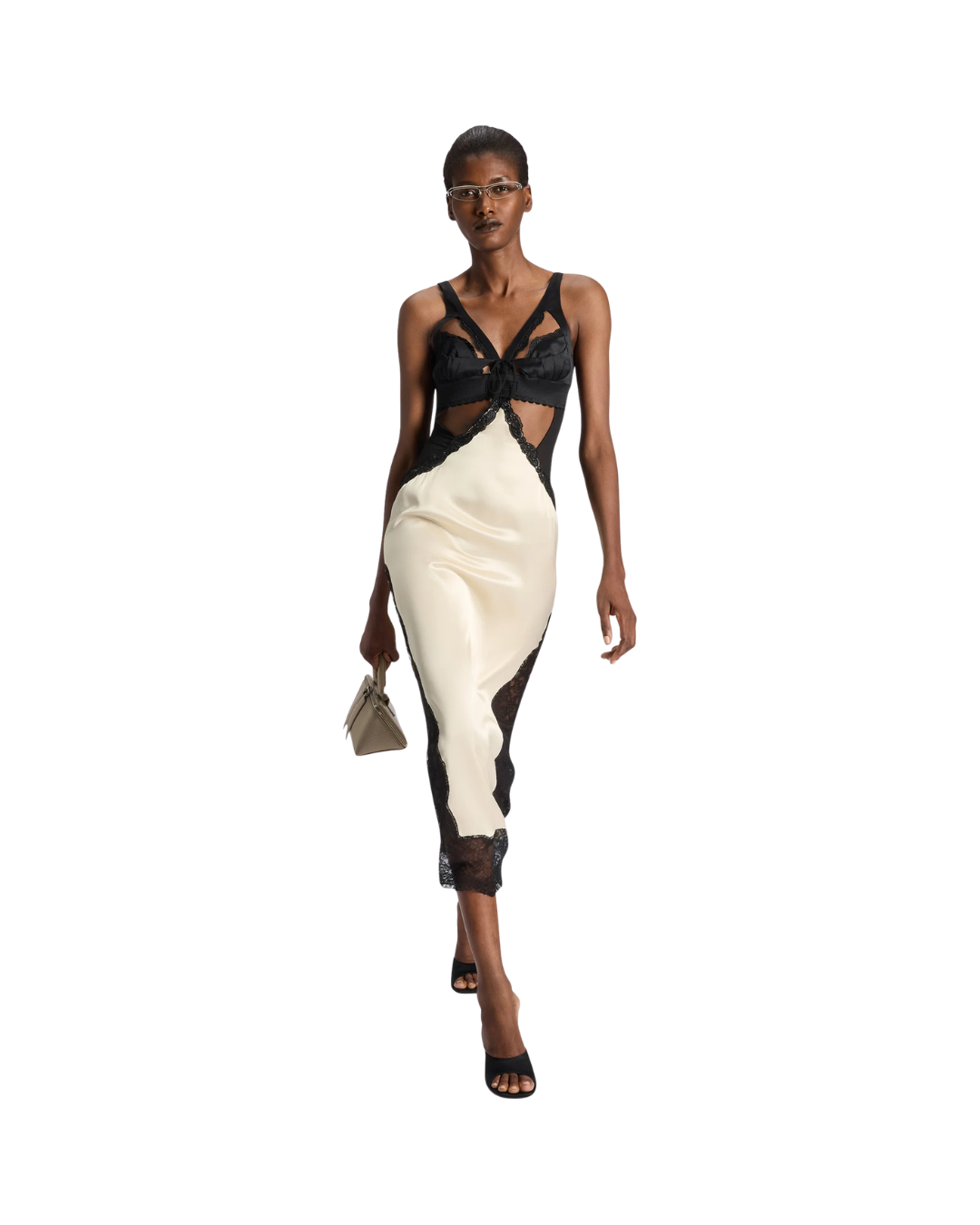 Black And Ivory MIDI Dress